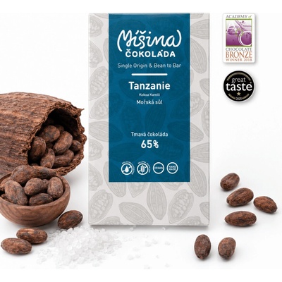 Míšina Tmavá 65% Tanzanie s mořskou solí 50 g