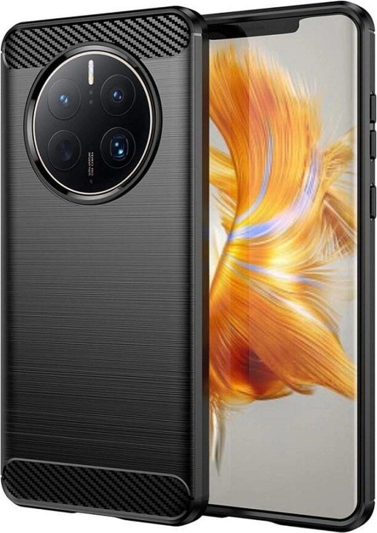 GKK Противоударен Калъф за Huawei Mate 50 Pro, Premium Carbon Case, Черен (5906601618071)
