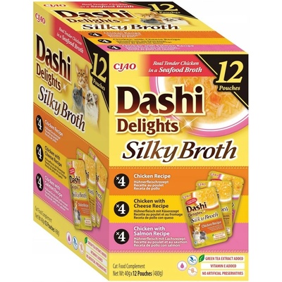INABA Dashi Delights Silky Broth Chicken and salmon mix 12 x 40 g
