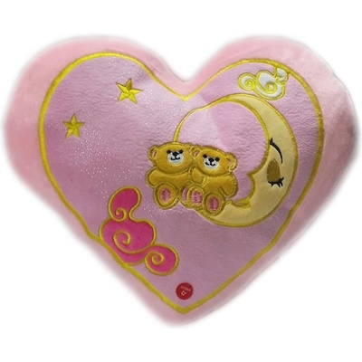 Плюшена играчка Сърце с двойка на Луна 70см