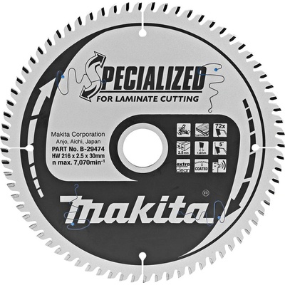 Makita B-29474 pílový kotúč na laminát 72-zubový s ø216x30mm