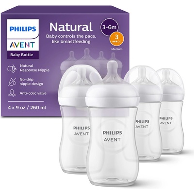 Philips Avent sada lahviček Natural Response SCY903/04 260 ml 4 ks