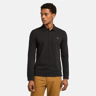 Timberland Блуза с яка Timberland Men's Millers River Pique Long Sleeve Polo Shirt - Black