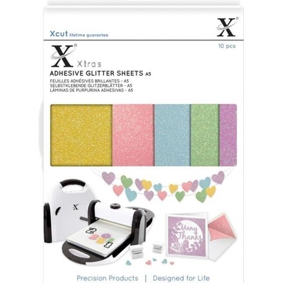 Docrafts samolepíci glitterový papír A5 pastel