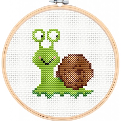 Sada na jednoduché křížkové vyšívání ŠNEČEK