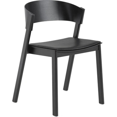 Muuto Cover Side Chair černá / kůže černá