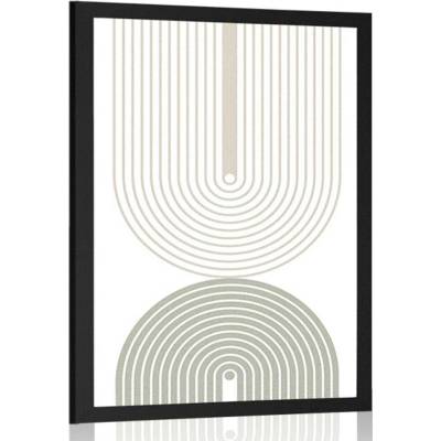 Plakát minimalistické duhy Mid-Century - 60x90 silver