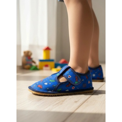 HP Čechtín Polootvorené plátenky 212 barefoot autíčka modrá
