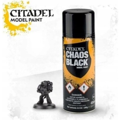 GW Warhammer Citadel sprej: Chaos Black 400ml