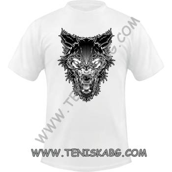 Image 1 of Fruit of the Loom Тениска - Вълк черно бял