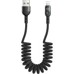 Xmart Lightning кабел Xmart Spiral, 1.8м, Черен (9108)