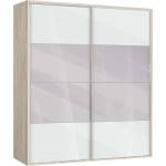 Bogdan Furniture G Двукрилен гардероб с плъзгащи врати Мебели Богдан Модел bm-ava 51, бял гланц със сонома, с огледало
