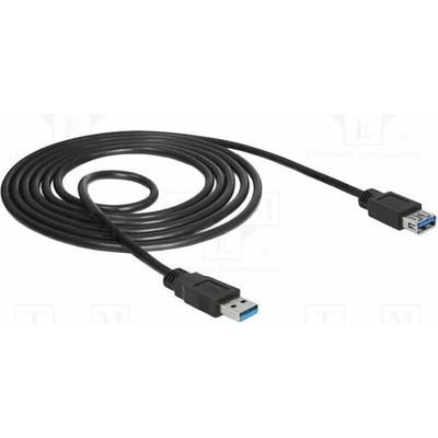 Delock 85055 USB A zásuvka USB A vidlice zlacený 1,5m černý