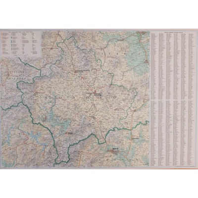 Gizi Map Kosovo - nástěnná mapa 100 x 70 cm Varianta: bez rámu v tubusu, Provedení: laminovaná mapa v lištách
