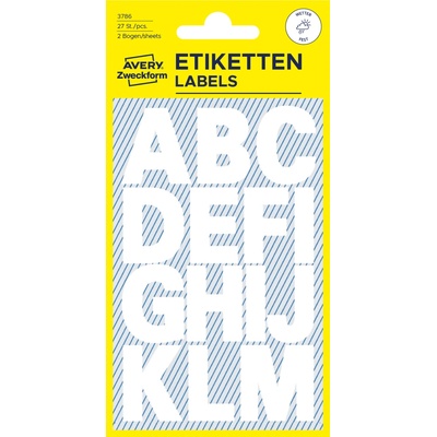 Avery Zweckform 3786 Samolepicí písmena, fólie, 25 mm, 28 ks, bílá