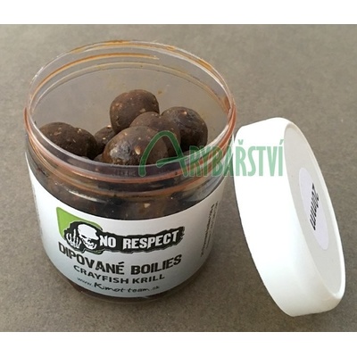 NO RESPECT Black Fish Dipované boilies 150g 20mm Crayfish Krill