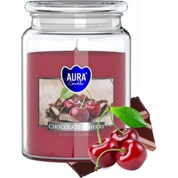 AURA Декоративна свещ с аромат aura chocolate cherries и горене 100 часа (snd99-104)