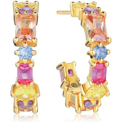 Sif Jakobs Pozlacené náušnice s barevnými kubickými zirkony Ivrea SJ-E12312-XCZ-YG