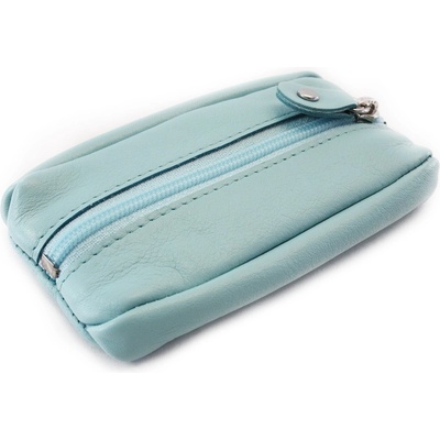 Klíčenka Světle modrá kožená se zipovou kapsou 619 2418 90