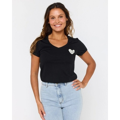 RIP CURL Heart V Neck BLACK
