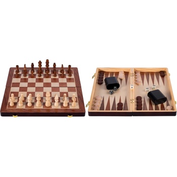 Engelhart Комплект шах и табла Engelhart - Ясен и орех (38.5 х 38.5 cm) (150208)