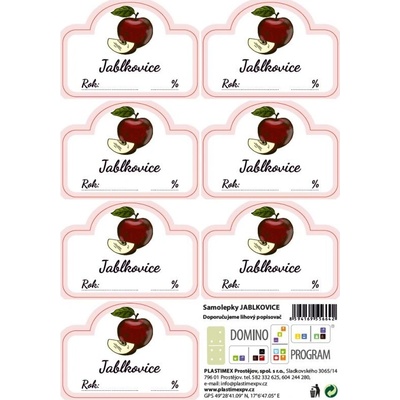Samolepící etikety na láhve JABLKOVICE, arch 7ks – Hledejceny.cz
