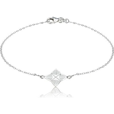 Šperky eshop ze stříbra čtyřcípá hvězda s bílou glazurou geometrický motiv Q21.13