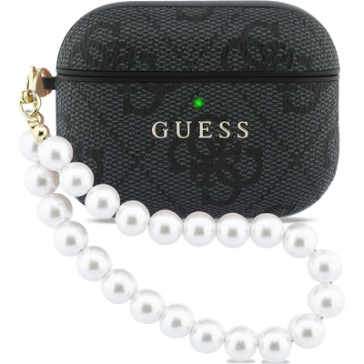 Guess PU 4G Classic Logo Pearl Strap калъф за AirPods Pro 3 черен (GUAP3P4E4PSK)
