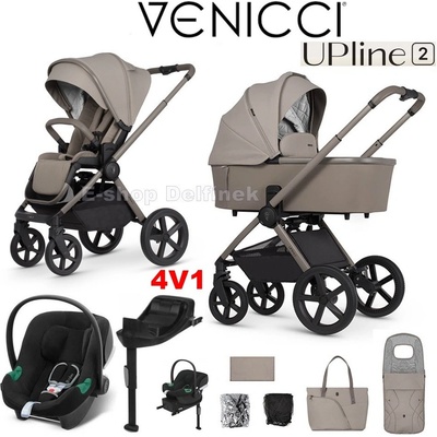 Venicci Tinum UPline 2 + Cybex Aton B2 se základnou 2025 Taupe