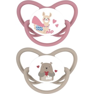 NIP Каучукови залъгалки NIP - Butterfly, Лама и мече, 0-6 м, 2 броя (240008213105372) - ozone