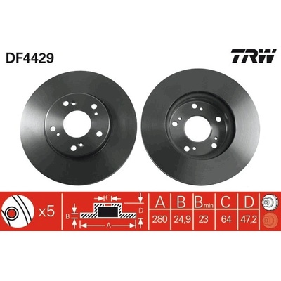 Brzdový kotúč TRW DF4429
