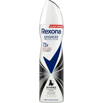 Rexona Advanced Protection Invisible Black & White 72h deo spray 150 ml