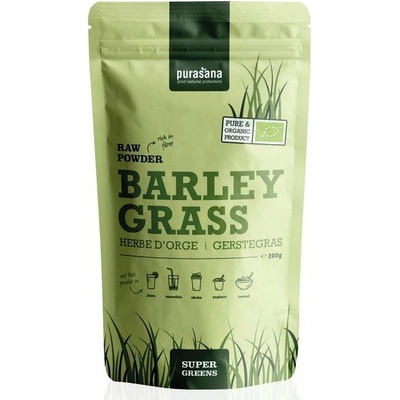 Purasana SG Barley Grass Raw Powder BIO 200 g Zelený ječmen