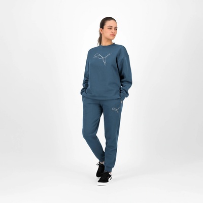 Puma dámska mikina s potlačou loga zelená modrá
