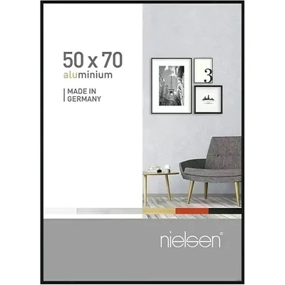 Rám na obraz Nielsen Pixel / 50 x 70 cm / hĺbka 1,9 cm / hliník / sklo / čierna