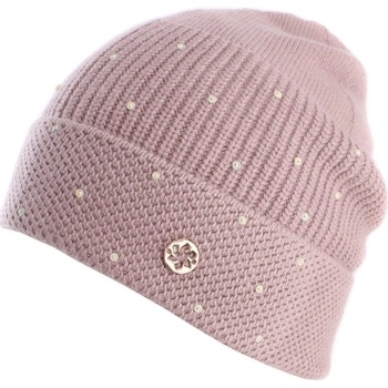 Дамска плетена шапка с камъчета Granadilla JG5263, Пепел от рози