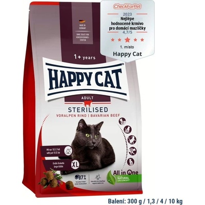 Happy Cat Adult Sterilised Voralpen Rind 10 kg