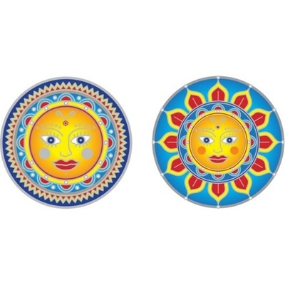 Mandala okenná nalepovacia - Zlaté slnko - 2 malé