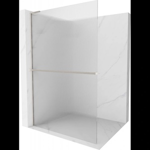 Mexen Kioto+ L душ панел с рафт Walk-in 90 x 200 cm, райета, матов никел - 800-090-123-97-09 (800-090-123-97-09)