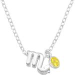 Bijutanki Сребърно Колие - Зодия Скорпион с Камък