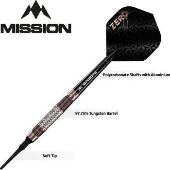Sada soft šípok Mission Zero Bronze PVD 18g, 97,5% wolfram