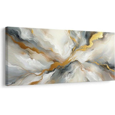 Obraz abstraktní zlatá energie - 120x60
