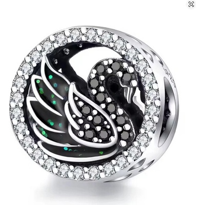 Prosperk Korálek na náramek labuť s kamínky Swarovski S2520