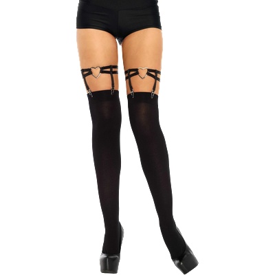 Tease & Please Leg Avenue Dual Strap Heart Garters 2332 Black
