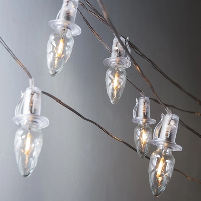 Exihand LED Venkovní vánoční řetěz CONE FILAMENT 20xE10 19m čirá teplá bílá IP44 EX0124