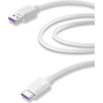 Cellularline Кабел Cellularline 4593, от USB Type А(м) към USB Type C(м), 1.2m, бял