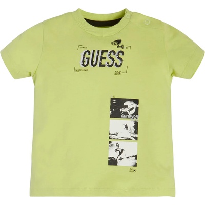 GUESS Тениска с къс ръкав в цвят лайм за момче Guess