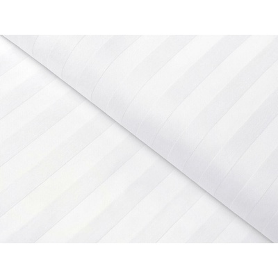 Damašek - proužky 2 cm - bílá - metráž šířka 285 cm