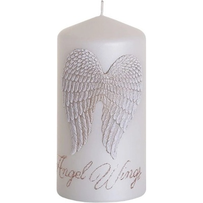 Bartek Candles ANDĚLSKÁ KŘÍDLA VÁLEC vánoční d6x13cm bílá