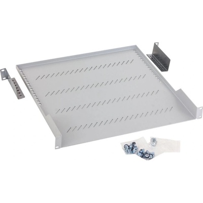 Triton Polička s perforací 1U/450mm, max.nosnost 40kg, šedá